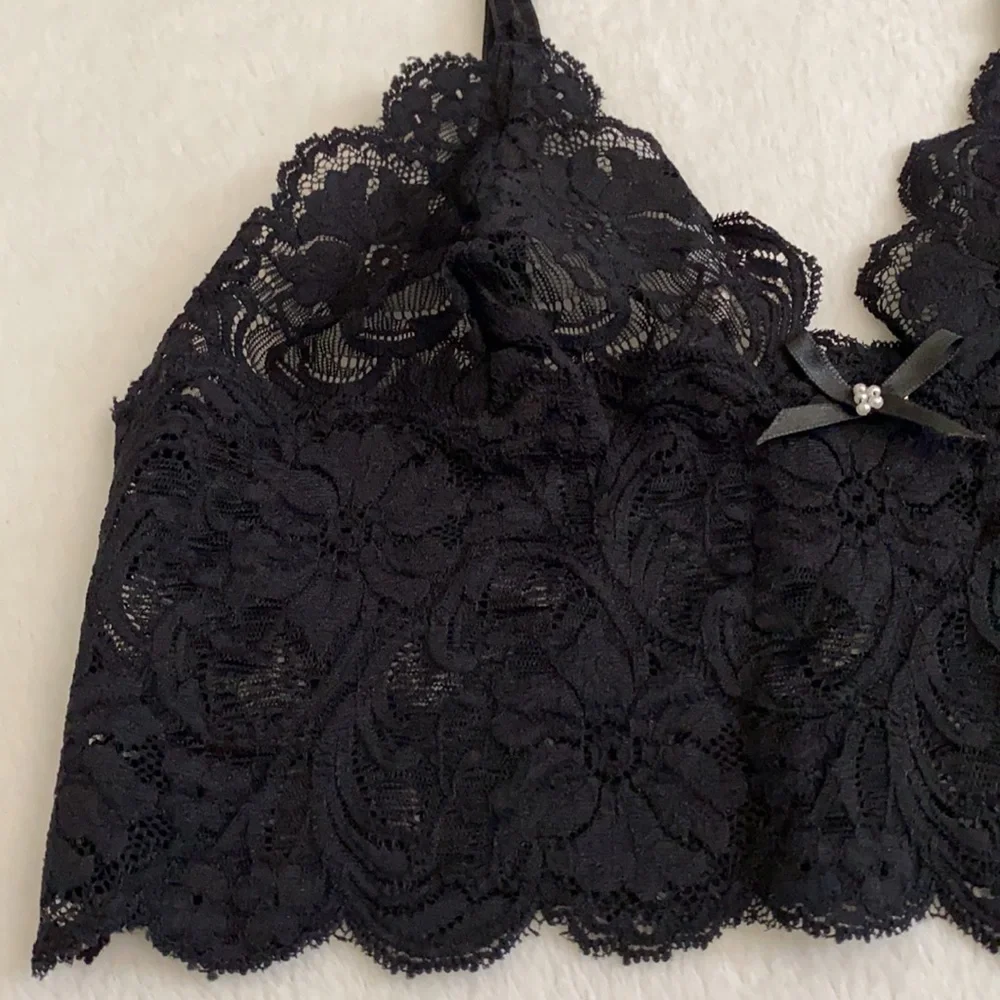{VTG} Andrea Kristoff for Escanté | Lace Triangle Longline Bralette Bra 543 (L) - Picture 4 of 16